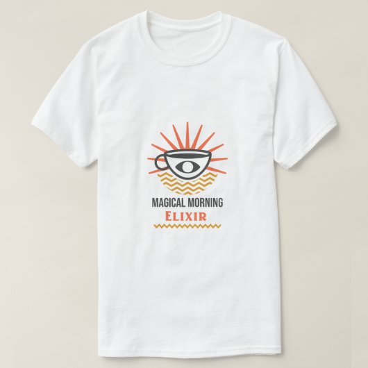 Magische Ochtend Elixir - Koffie - Cafeïne - Drink T-shirt (Design voorkant)