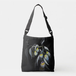 Magische olijf aquarel handgeschilderd crossbody tas