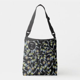 Magische olijf aquarel handgeschilderde monogram crossbody tas