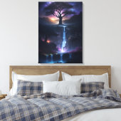 Magische omgeving muurkunst met magische kleuren canvas afdruk (Insitu (Slaapkamer))