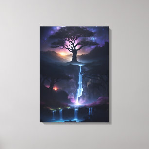 Magische omgeving muurkunst met magische kleuren canvas afdruk
