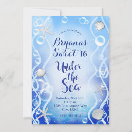 Magische Onder De Zee Blauwe Fade Sweet 16 Verjaar Kaart