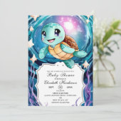 Magische Onderwater Turtle Baby shower Kaart (Staand voorkant)