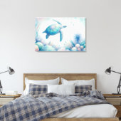 Magische Onderwater Zee Turtle Print (Insitu (Slaapkamer))