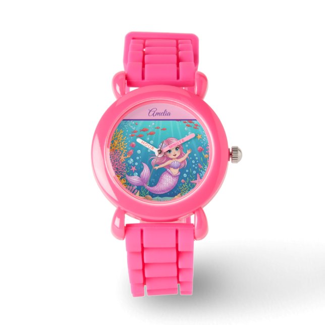 Magische onderwater zeemeermin Kinder horloge (Voorkant)
