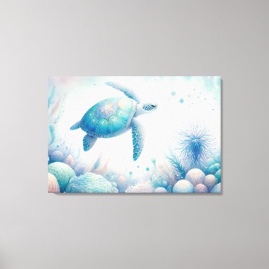 Magische Onderwater Zeeschildpad Print (Voorkant)