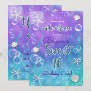 Magische onderzee Sweet 16 16e verjaardagsfeestje Kaart