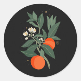Magische oranje bijkantoren ronde sticker