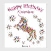 Magische oranje oranje geboortedag Glitter Custom Sticker (Vel)