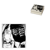 Magische oude tovenaar in grot met fret horloge rubberstempel (Gestempeld)