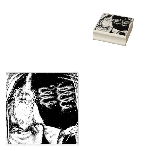 Magische oude tovenaar in grot met fret horloge rubberstempel (Gestempeld)