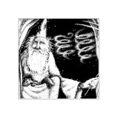 Magische oude tovenaar in grot met fret horloge rubberstempel (Afrduk)