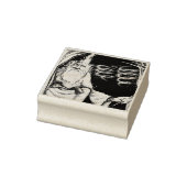 Magische oude tovenaar in grot met fret horloge rubberstempel (Stempel)