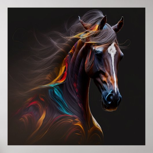 Magische paarden, Abstracte kleuren, Art Print Wal (Voorkant)