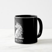 Magische paarden met zwarte en witte eenduidige kl mok (Voorkant rechts)