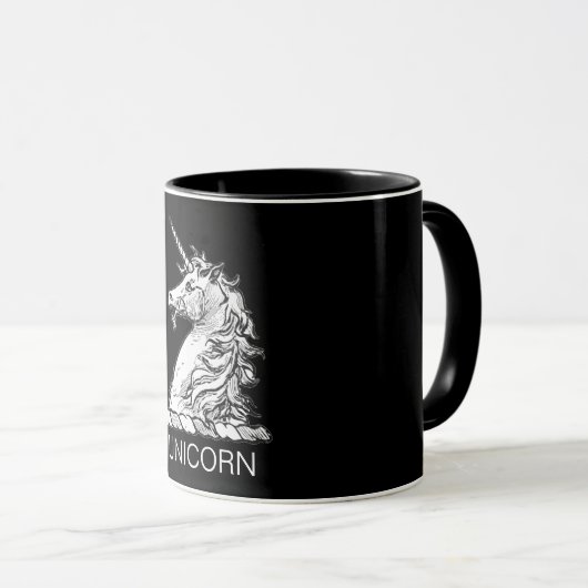 Magische paarden met zwarte en witte eenduidige kl mok (Voorkant rechts)