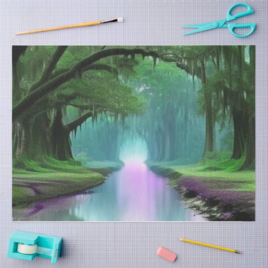 Magische Paarse Bayou Louisiana Decoupage Tissuepapier (Craft)