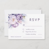 Magische Paarse Bloemen Winterbruiloft RSVP Kaartje (Voorkant)
