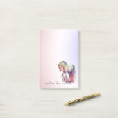 Magische Paarse Blush Ombre Eenhoorn Post-it® Notes (Op bureau)