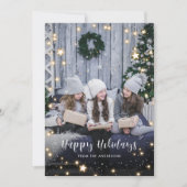 Magische Paarse Buffalo Spalletsnaren Foto Feestdagenkaart (Voorkant)