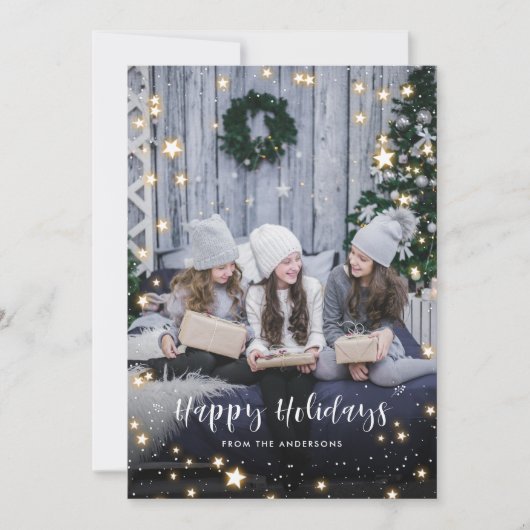 Magische Paarse Buffalo Spalletsnaren Foto Feestdagenkaart (Voorkant)