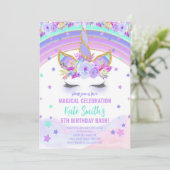 Magische Paarse eenhoorn Verjaardag Kaart (Staand voorkant)