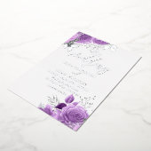 Magische Paarse en Zilverkleurde olievlek Folie Uitnodiging (Gedraaid)