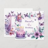 Magische Paarse Fairy tuin - Verjaardag Kaart (Voorkant / Achterkant)
