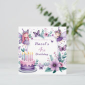Magische Paarse Fairy tuin - Verjaardag Kaart (Staand voorkant)