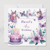 Magische Paarse Fairy tuin - Verjaardag Kaart (Voorkant)