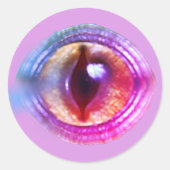 Magische Paarse Fantasy Dragon's oog Ronde Sticker (Voorkant)