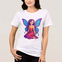 Magische Paarse Fee Betoverde Vlinder Vleugels Tri-Blend Shirt