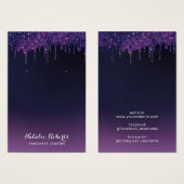 Magische Paarse glitter maakt het juwelen oorstrel Visitekaartje (Voorkant /achterkant)