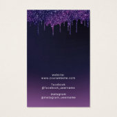 Magische Paarse glitter maakt het juwelen oorstrel Visitekaartje (Achterkant)