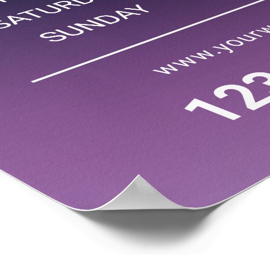 Magische Paarse schijven Beauty Salon Spa openings Poster (Hoek)