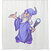 Magische paarse tovenaar tovenaar tovenaar tovenaa douchegordijn (Voorkant)