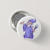 Magische paarse tovenaar tovenaar tovenaar tovenaa ronde button 3,2 cm (Voorkant /achterkant)