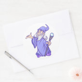 Magische paarse tovenaar tovenaar tovenaar tovenaa ronde sticker (Envelop)