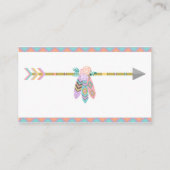 Magische Paarse Unicorn Boho Diaper Raffle Ticket Informatiekaartje (Achterkant)