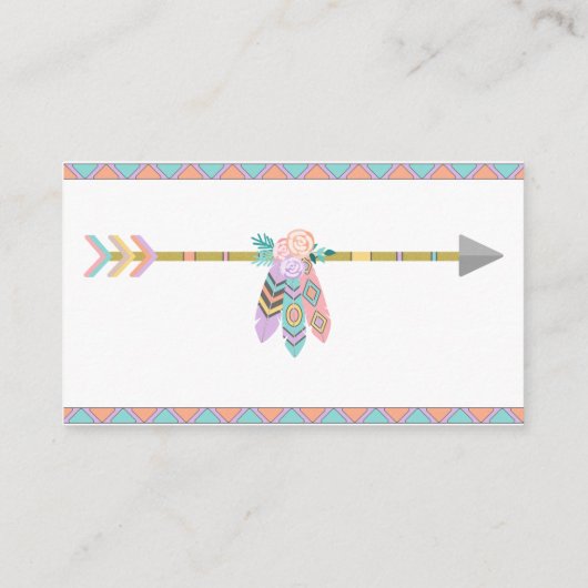 Magische Paarse Unicorn Boho Diaper Raffle Ticket Informatiekaartje (Achterkant)