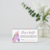 Magische Paarse Unicorn Boho Diaper Raffle Ticket Informatiekaartje (Staand voorkant)