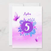 Magische Paarse waterverf vlinder verjaardag Kaart (Achterkant)