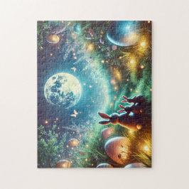 Magische paasnacht gloeiende eieren & konijnen legpuzzel