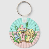 Magische paddenstoel Cute Pastel Sleutelhanger (Voorkant)