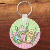 Magische paddenstoel Cute Pastel Sleutelhanger (Achterkant)