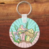 Magische paddenstoel Cute Pastel Sleutelhanger (Voorkant)