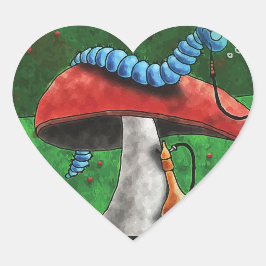 Magische paddenstoel hart sticker (Voorkant)