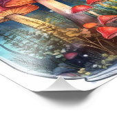 Magische paddenstoel in potten foto afdruk (Hoek)