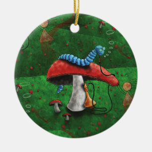 Magische paddenstoel keramisch ornament