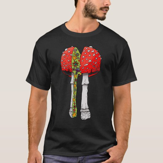 Magische paddenstoel Psychedelic Fantasy Space Shr T-shirt (Voorkant)